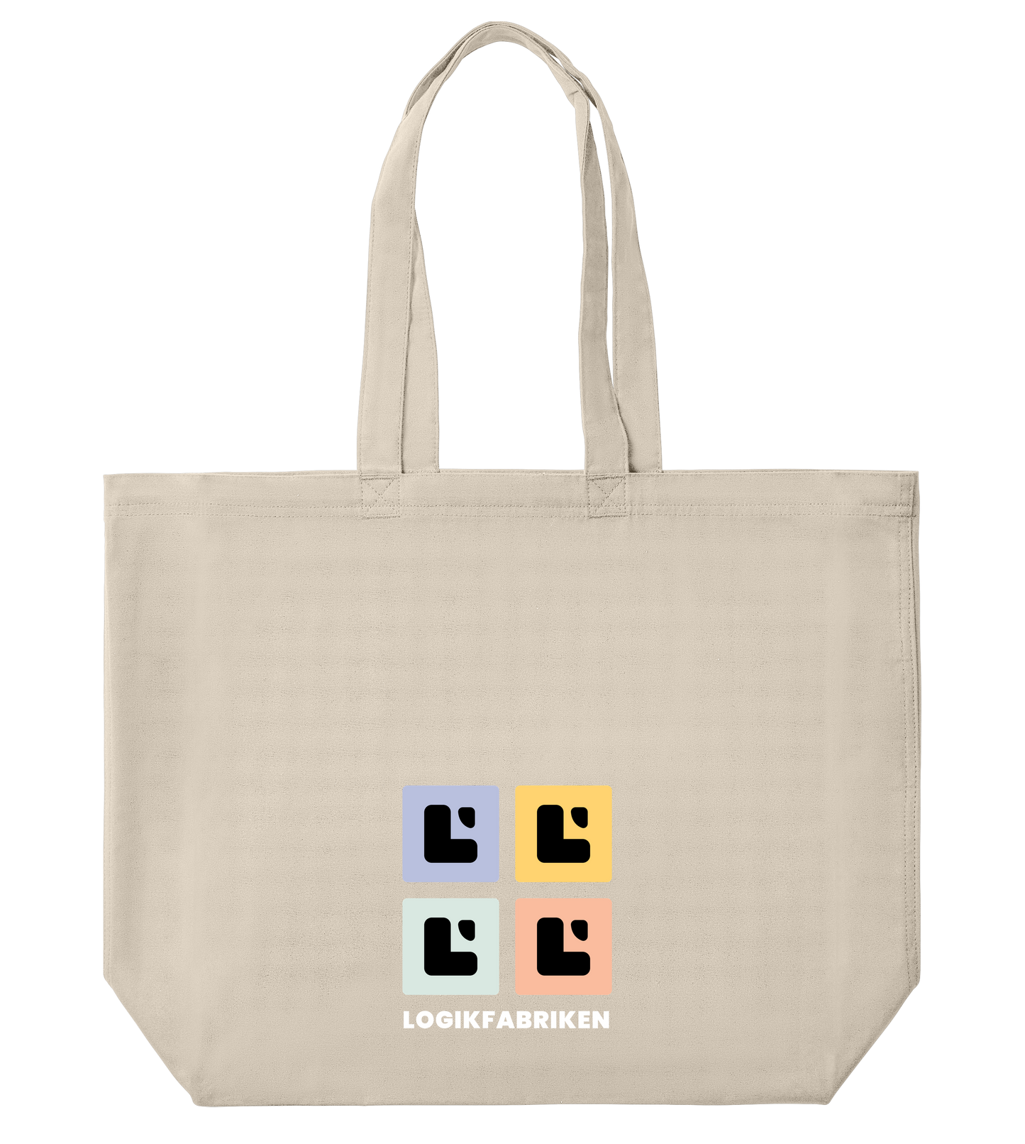 AllSquare Tote Bag - Large (Black/Beige)
