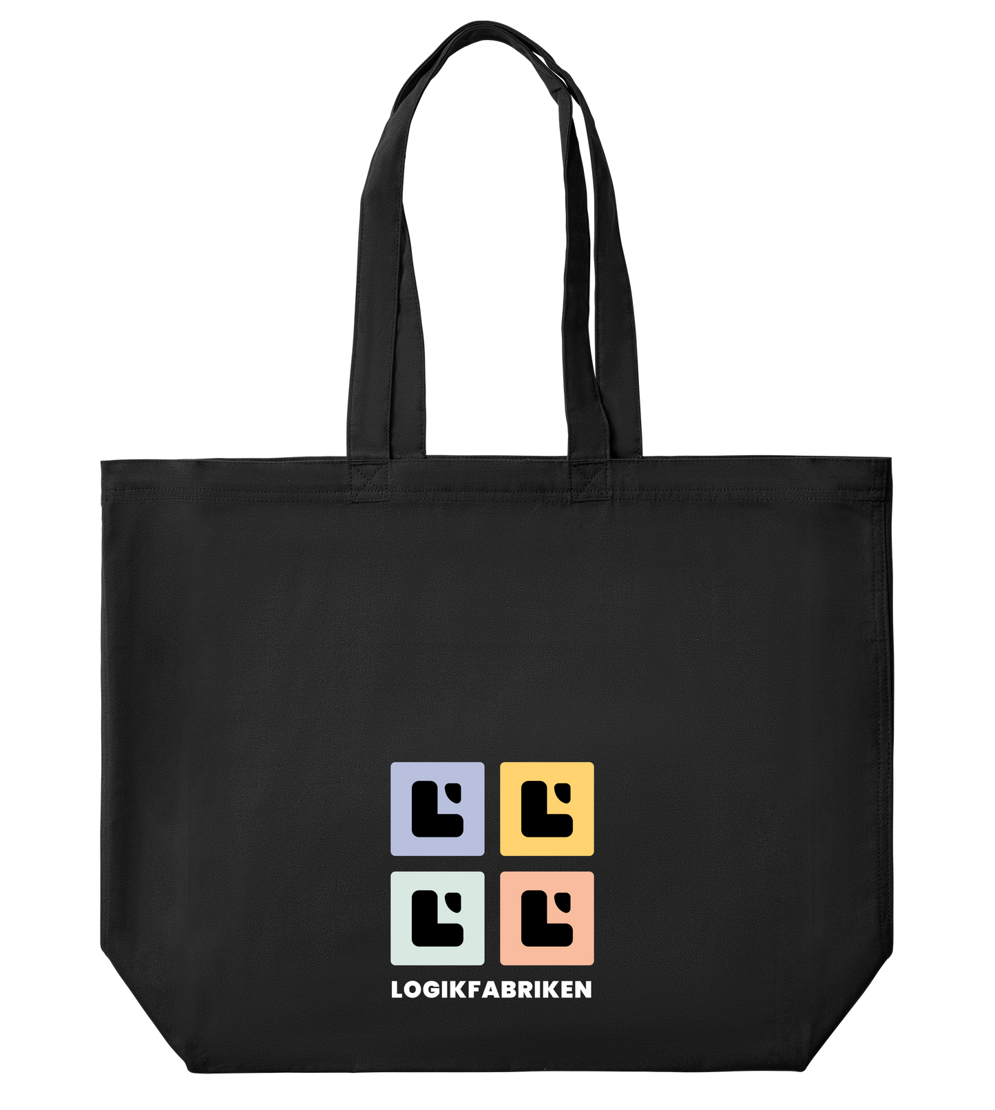 AllSquare Tote Bag - Large (Black/Beige)